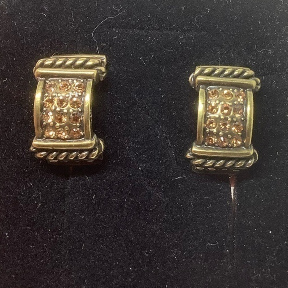 Heidi Daus Swarovski crystal clip on earrings